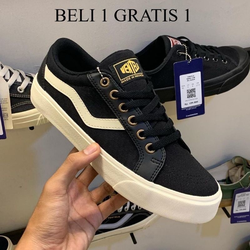 SEPATU VENTELA REPUBLIK BLACK NATURAL ORIGINAL