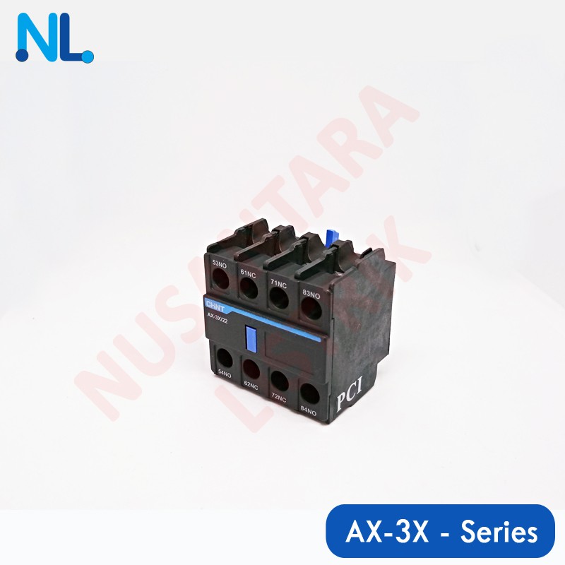 Auxiliary Block Contact AC Contactor Kontaktor 2NO 2NC Chint AX-3X/22