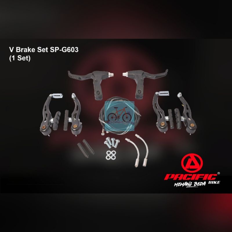 Rem V Brake Set Sepeda BMX MTB Lipat PACIFIC SP-G603 | High Quality