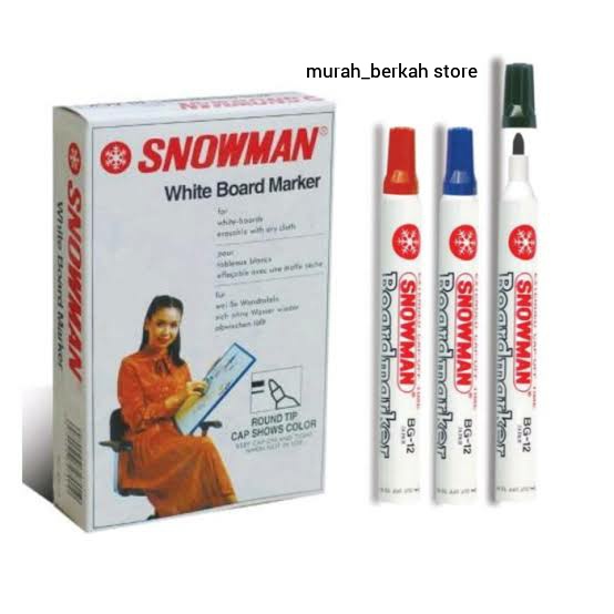 

SPIDOL WHITEBOARD SNOWMAN / SPIDOL SNOWNAM BG-12 Hitam & Biru /MURAH (/Pcs)