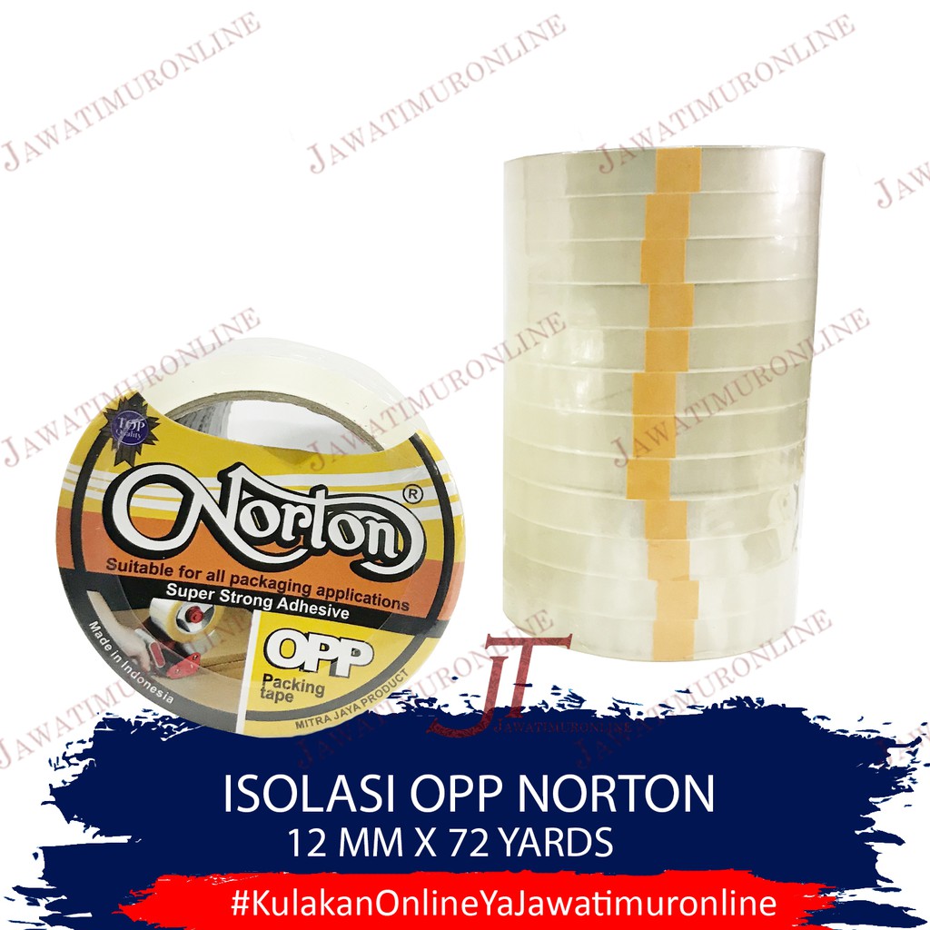 Isolasi Bening 12 mm x 72 yard Isolasi Berry/Norton 12 mm