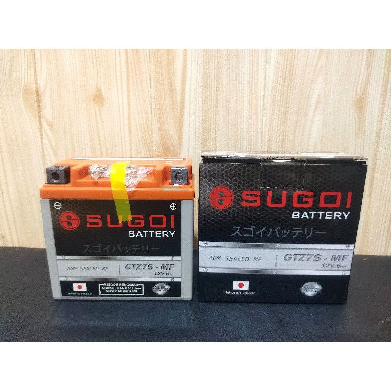 Jual AKI SUGOI AKI KERING MOTOR JELLY 12V 6AH NMAX AEROX KLX 150