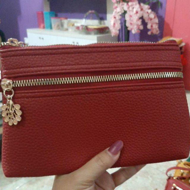 Dompet Wanita Silvi Terbaru 2021 Papirut Kulit Jeruk Premium Sintetis Imfort Kekinian Bisa COD-Maroon