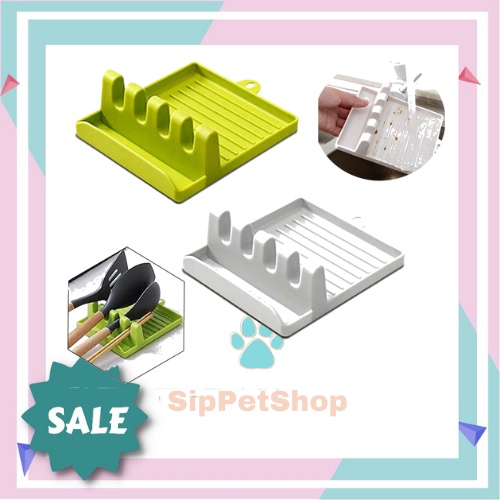 Tatakan Penyimpanan Peralatan Masak / Holder Spatula / Alas Alat Masak / Tatakan Tempat Spatula Holder Tutup Panci | kitchen Rack Spoon pad | WADAH SPATULA ALAT MASAK / Tatakan Tempat Spatula Sodet Irus / TATAKAN SENDOK GORENG 5 SLOT 4 SEKAT