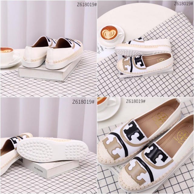 TB Tory Burch Poppy Espadrilles Canvas Flat Shoes Z618019#VAL SEOATU MURAH BERKUALITAS