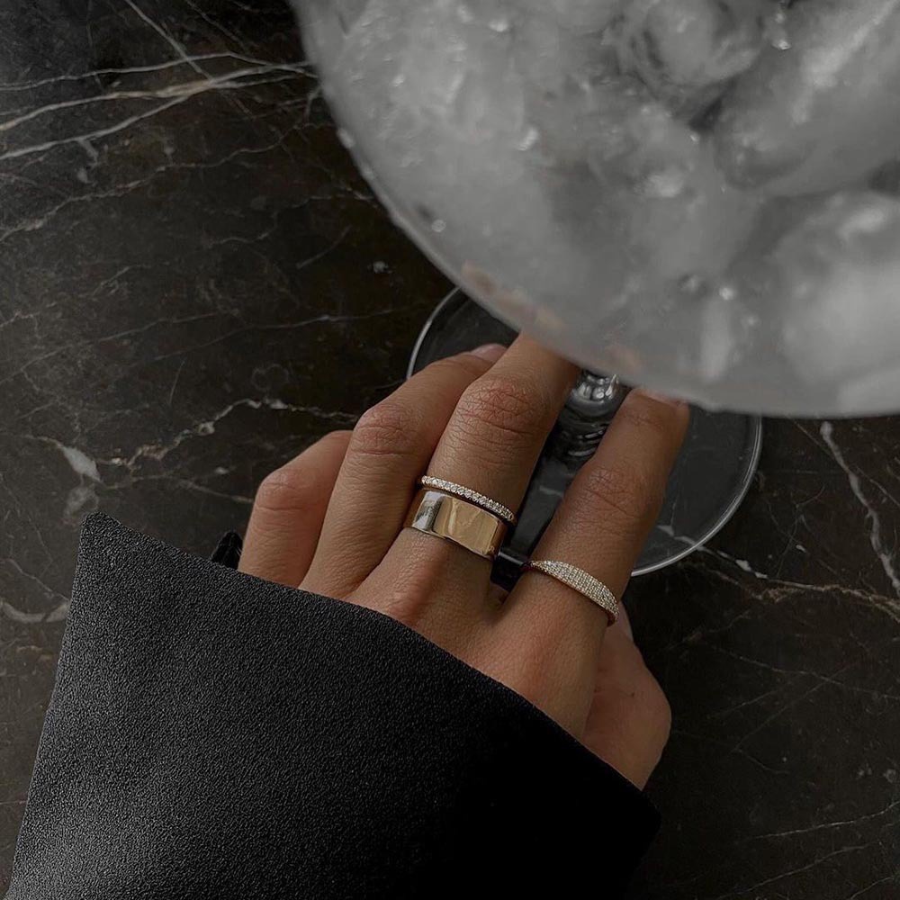 3pcs/set Fashion Women Jewelry Simple Alloy Rhinestone Finger Ring Set