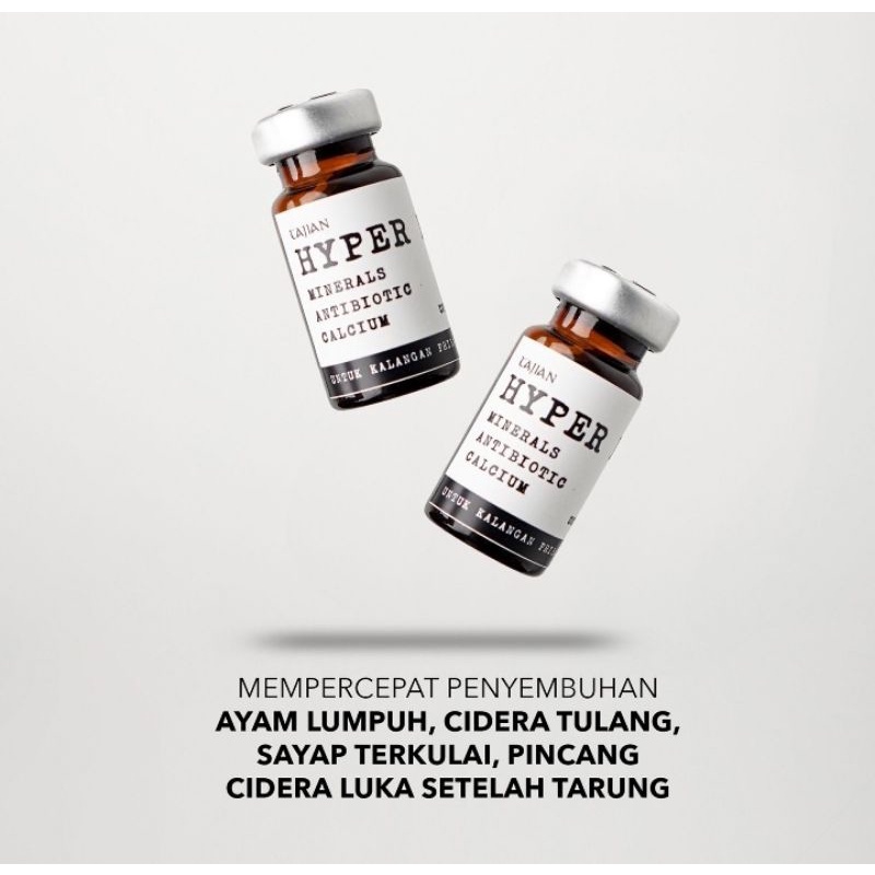 hyper MAC-obat ayam sakit lumpuh, pincang & luka habis bertarung- obat injeksi/suntik, isi 10ml