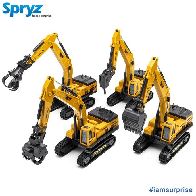 Spryz Construx 1:55 Excavator Mainan Miniatur