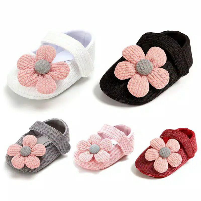 Sepatu Bayi Perempuan Sepatu Antislip Kasual Motif Bunga