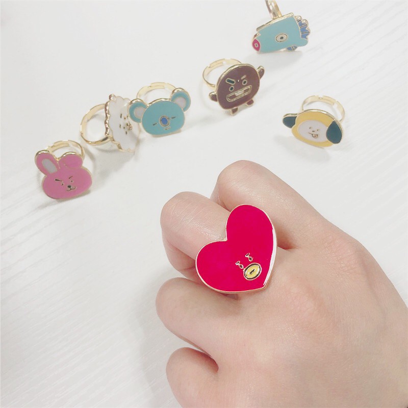 [BS] BISA COD KPOP BTS BT21 Cincin Ring Aksesoris Wanita TATA COOKY - KP023