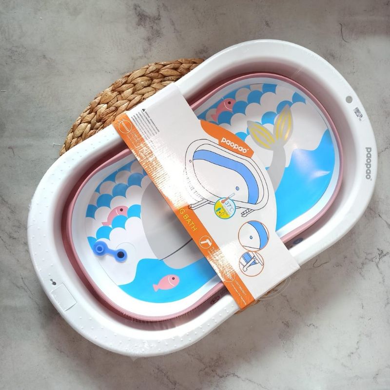 Paopao Folding Baby Bath Heat Sensor Tub Bak Mandi Bayi