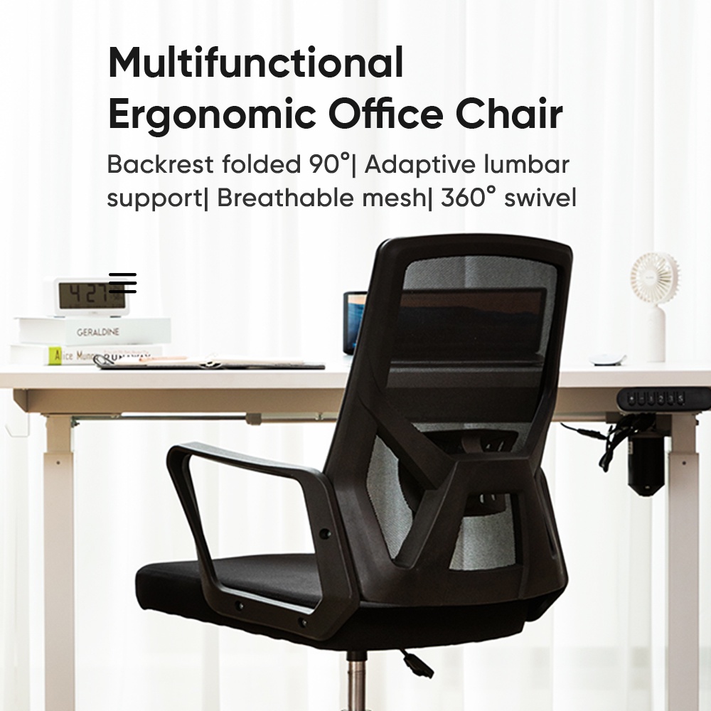 Deli Office Chair / Kursi Kantor / Kursi Kerja Jaring Dapat Dilipat 90 Derajat E4932