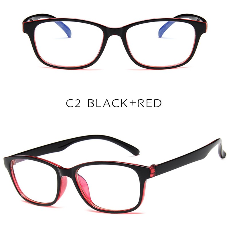 (YUZHU) Bayar di Tempat Gaya Retro Rectangle Kacamata Wanita/Pria Anti Radiasi Eyeglasses