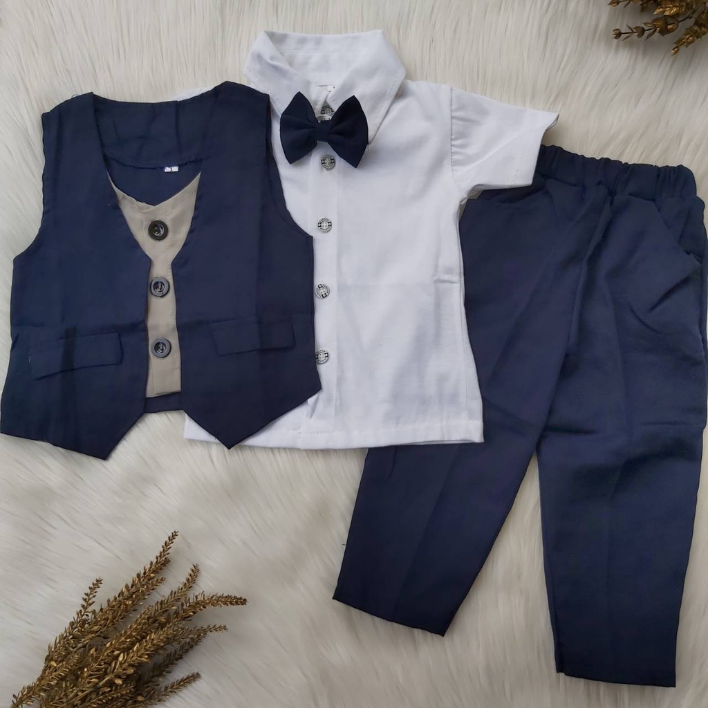 Jas Pesta anak 4 in 1 / Jas pesta toreto Rompi tuxedo acara formal / baju bayi rompi pisah banyak warna