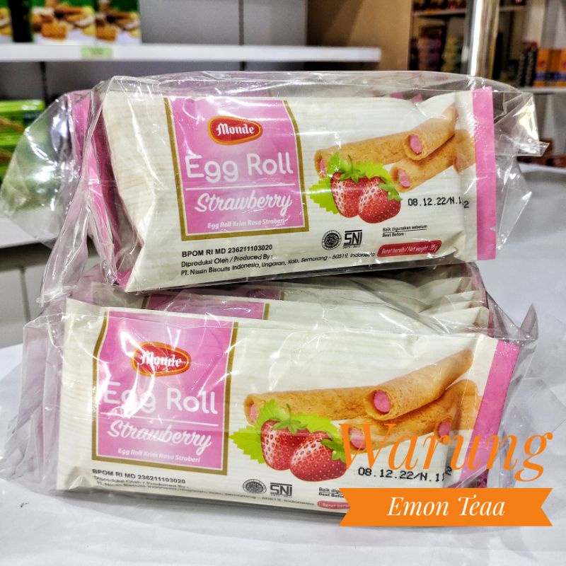 

Monde Serena Egg Roll Stik cokelat, Monde egg roll strawberry egg roll stick strawberry isi 10 buah