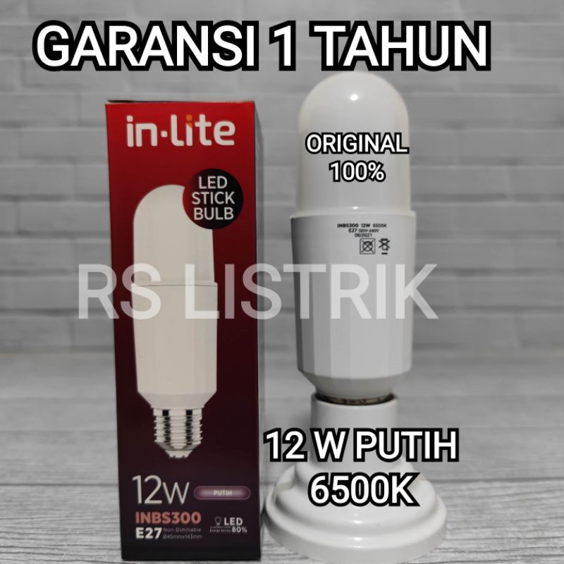 IN-LITE LAMPU LED STICK BULB 12W 12 WATT INBS300 PUTIH COOL DAYLIGHT 6500K