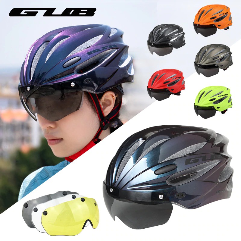 GUB Helm Sepeda Cycling Visor Aero EPS Magnetic Removable Lens - K80 Plus - Red