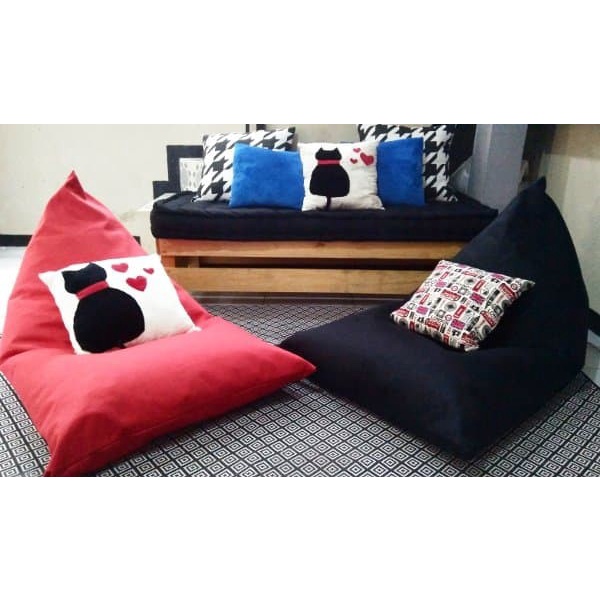 Bean Bag Triangel Polos Size S / Bean Bag Sofa / Kursi Santai / Bean Bag murah / Bean Bag dewasa