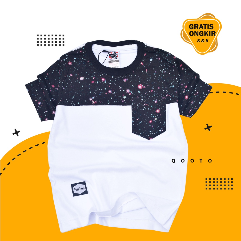 Rotebox kaos anak laki laki umur 1-12 tahun printing galaxy