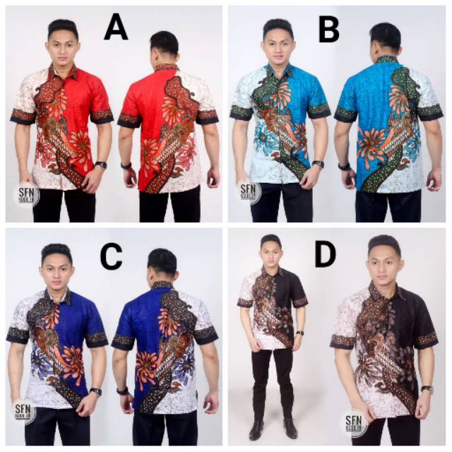 BISA COD Kemeja Batik Pria Lengan Pendek Motif Terbaru Terlaris Ready Seragam