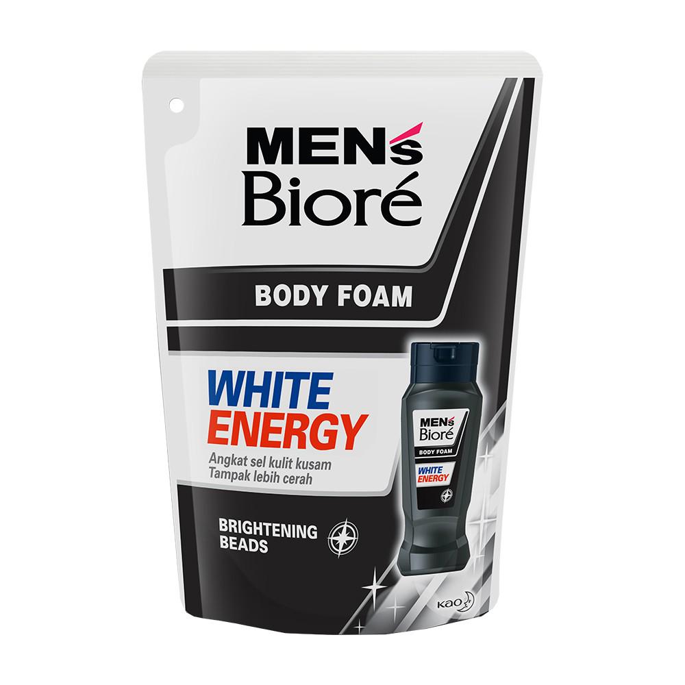 Men's Biore Sabun Mandi Cair Untuk Pria White Energy Eksfoliasi Refill 400 ml Twin Pack - Sabun Cair Body Wash