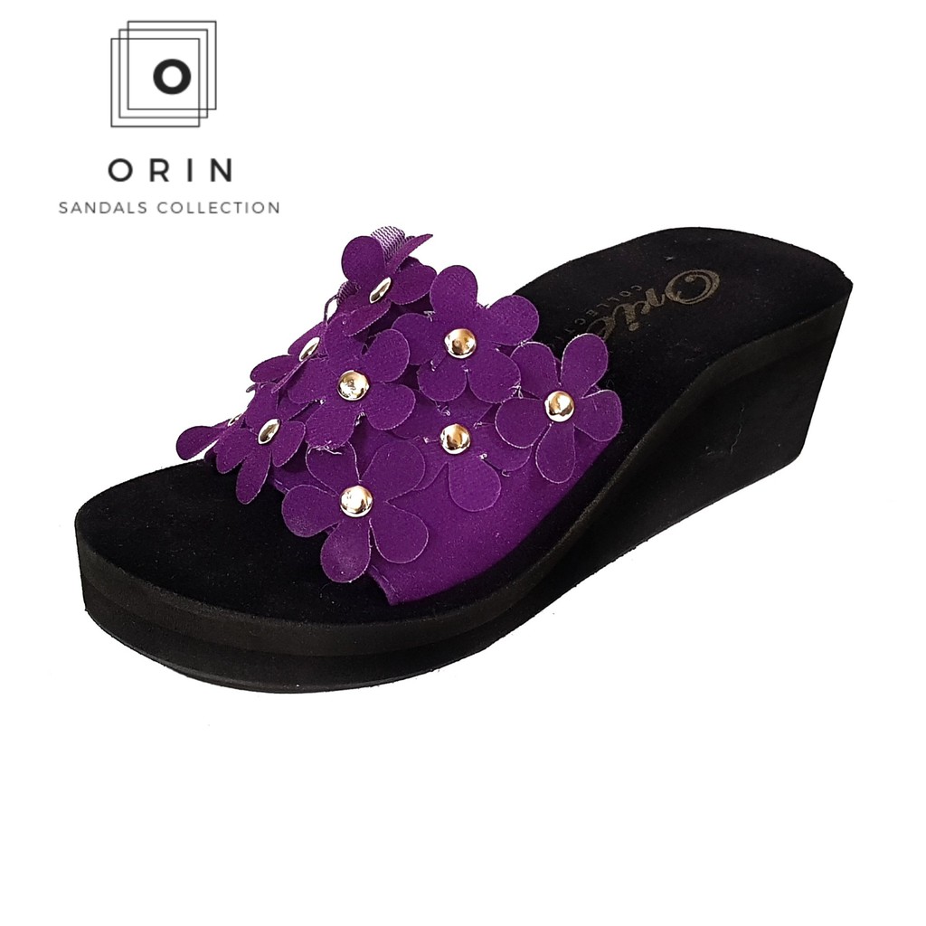 ORIN - Wedges Slop Anggrek / Sandal Kokop Bunga