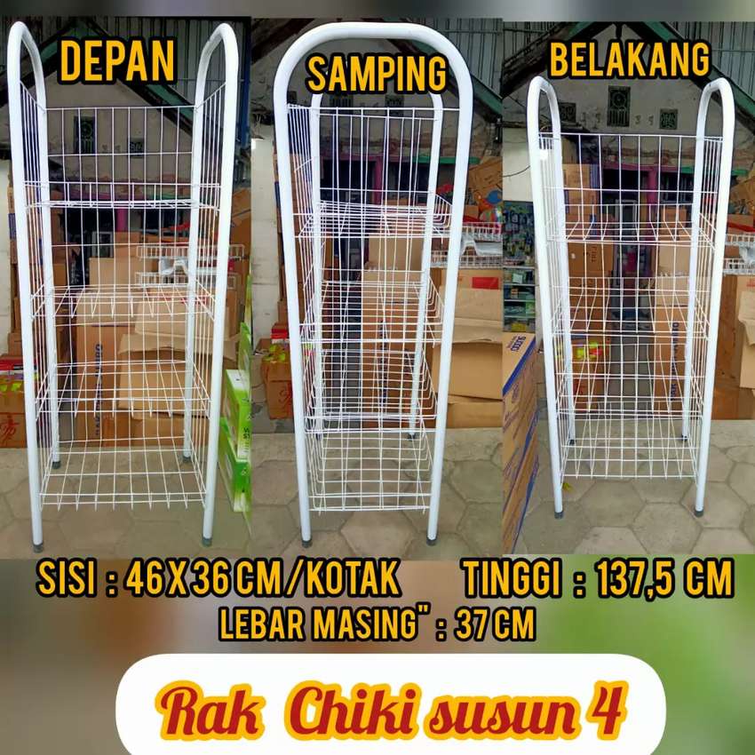 rak chiki , rak chiki 4 dan 5 susun , rak chiki jumbo, rak chiki 4 tingkat , rak chiki , keranjang chiki / RAK CIKI 4 SUSUN / rak chiki serbaguna