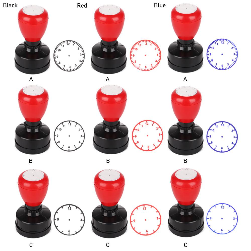 Chookyy 1pc Stempel Jam Perlengkapan Sekolah Alat Bantu Mengajar Mainan Anak Segel Clock Dial