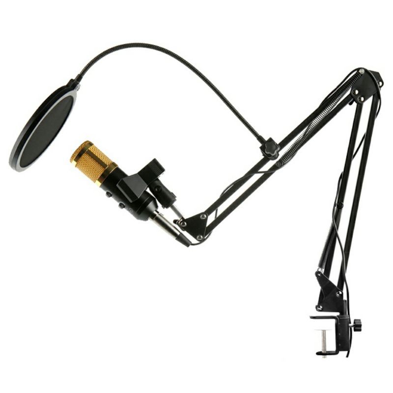 TaffSTUDIO BM-900 Paket Smule Professional Condenser Microphone with Scissor Arm Stand &amp; Pop Filterc