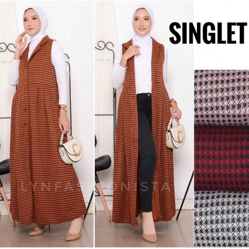 LYNFASHIONISTA-CARDIGAN WANITA MUSLIM PANJANG MOTIF HONSUT KANCING HIDUP PREMIUM/PRISKA