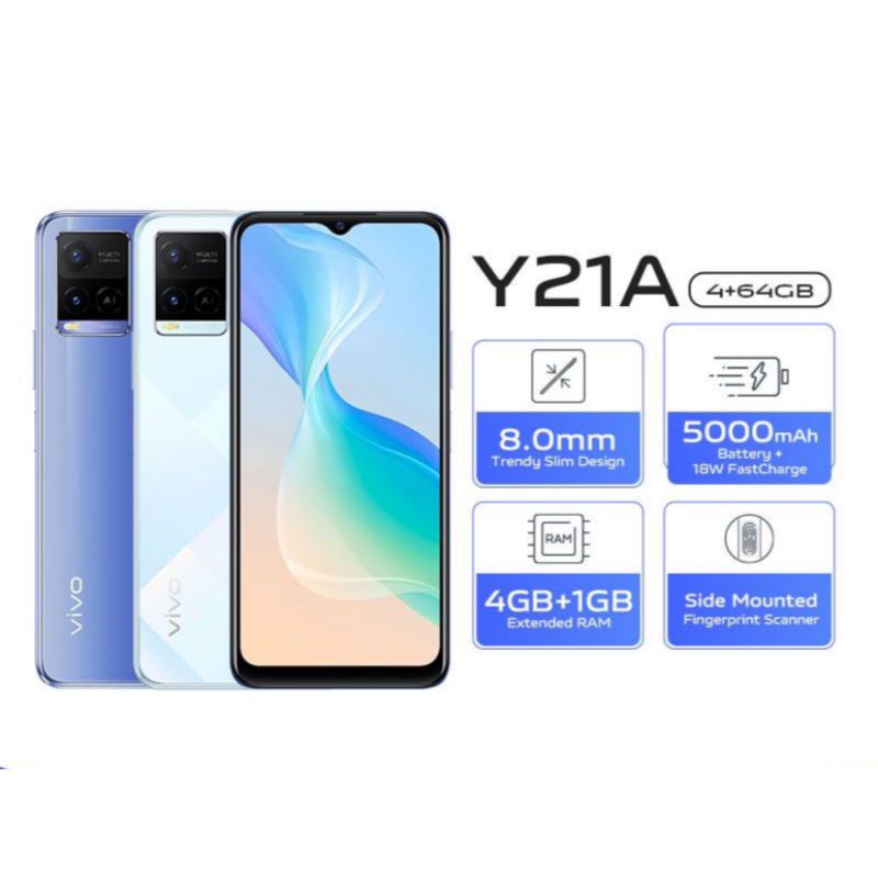 VIVO Y21A RAM 4/64GB GARANSI RESMI