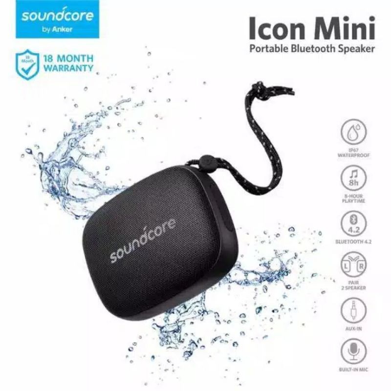Anker Soundcore Icon Mini IP67 Waterproof Bluetooth Speaker Original