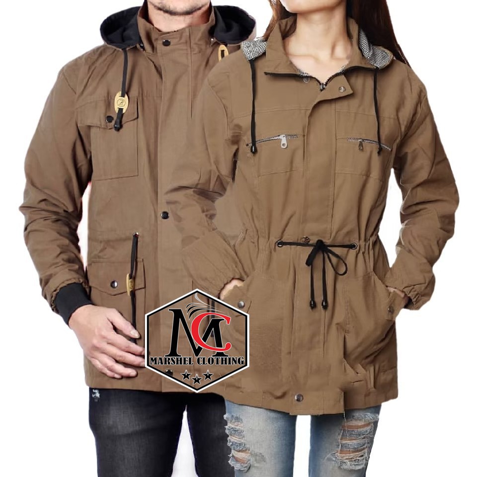 RCL - JAKET PARKA POLOS PRIA WANITA - JAKET COUPLE PARKA - JAKET PARKA PASANGAN ( HARGA SEPASANG )