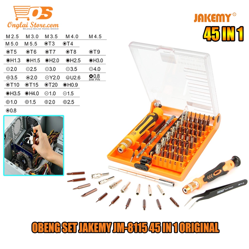 OBENG SET JAKEMY JM-8115 45 IN 1 ORIGINAL