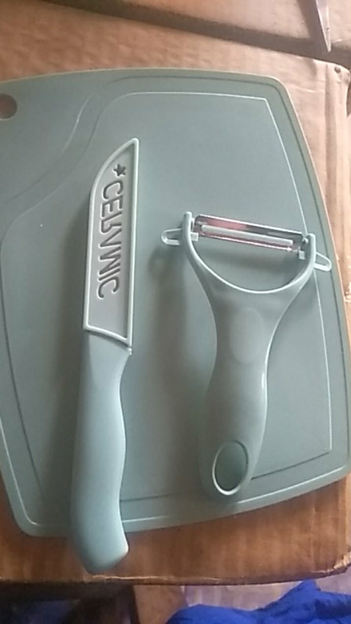 Pisau Set Talenan 3in1 Stainless Pengupas Kulit Buah Sayur Sebaguna Set Knife