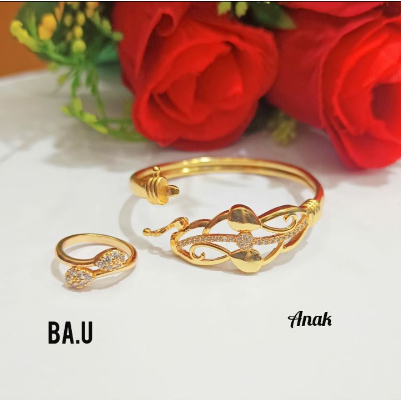 Gelang Bangkok Anak Free Cincin Permata Zircon Gold Perhiasan Anak limited edition