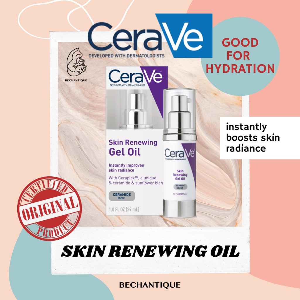 Original CERAVE Skin Renewing Oil Face Oil for Dry Skin Face Oil Moisturizer CeraVe  29ml