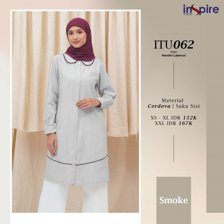 Tunik Inspire Youth ITU 062 / Pakaian Wanita Tunik Terbaru 2022 / Warna Smoke - Pine - Burgundy