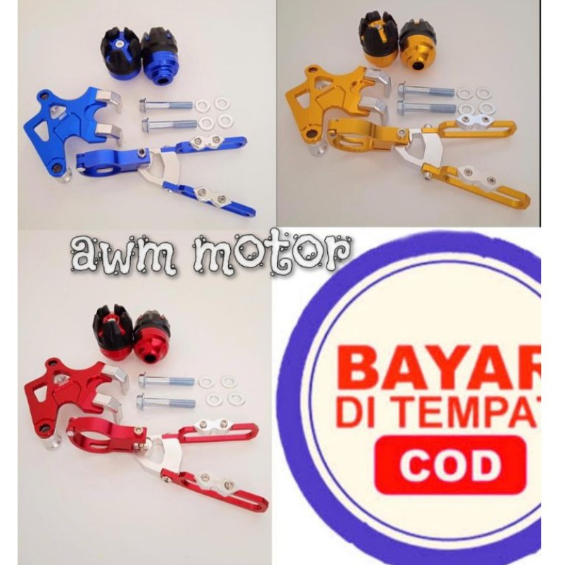 Paket Cover Tutup Kaliper + Kleman V + Jalu As Depan Mio,Fino,X ride,Xeon,Mx,Vega,Jupiter Buat Yamah