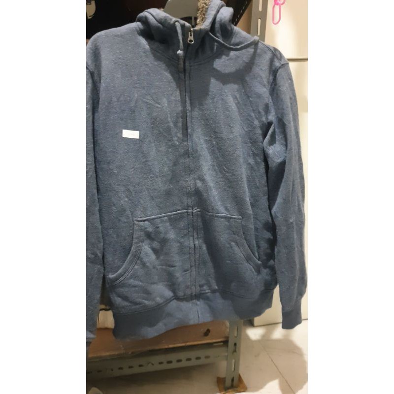 jaket zipper hoodie bulu angsa sherpa merk uniqlo