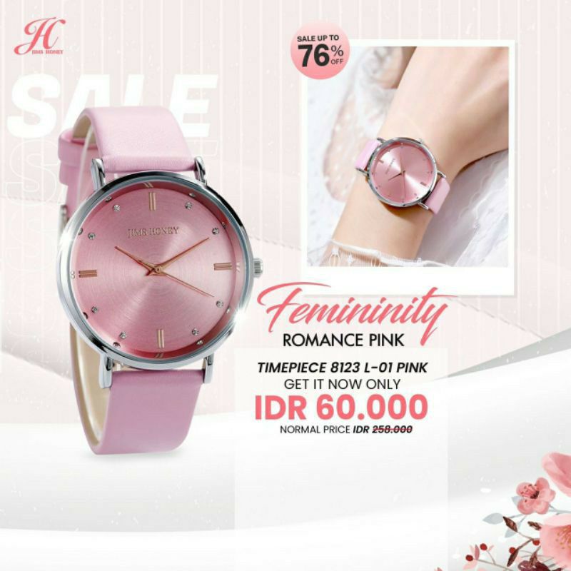 JIMS HONEY JAM 8123 jam tangan elegan analog anti air wanita kado cewek import murah-2