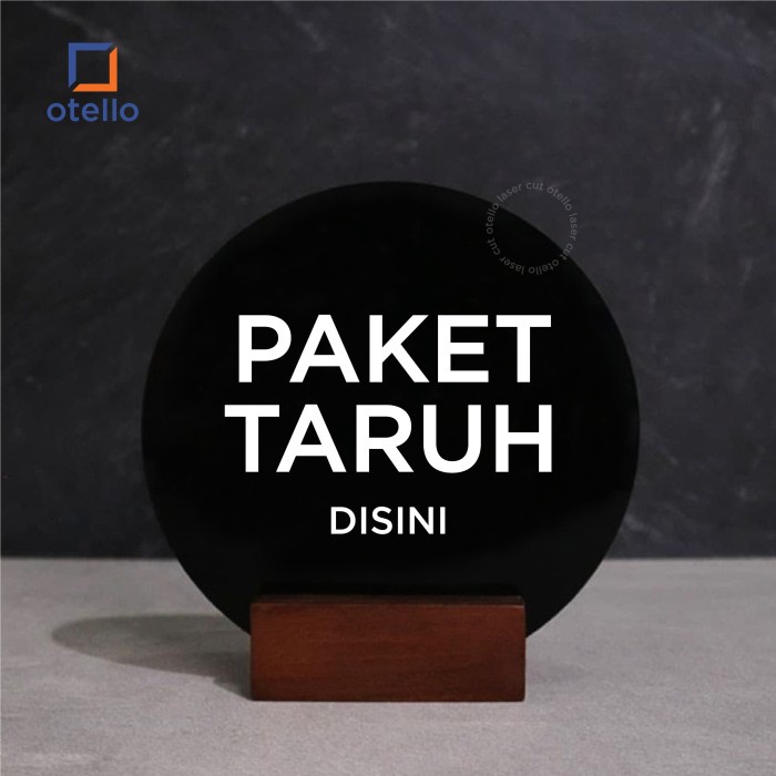 Paket Taruh Disini Sign Akrilik Table Desk Signage Petunjuk Kurir Ojol