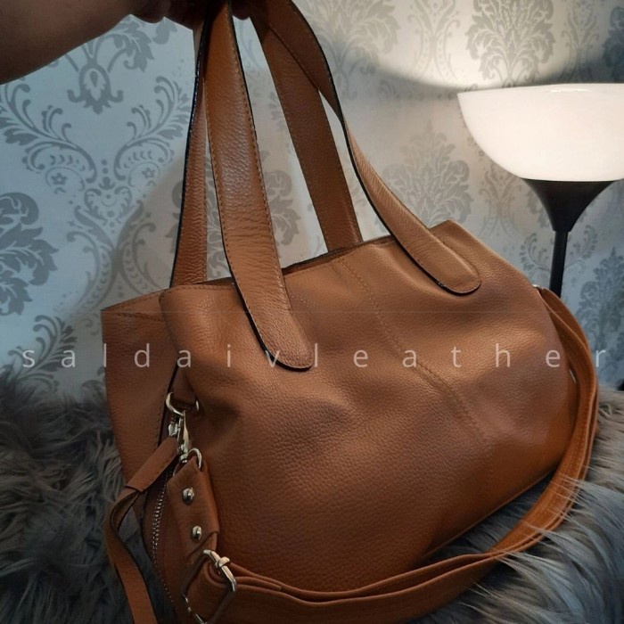Tas Selempang size M Tas kulit asli sapi asli tas kulit wanita bahu selempang berkualitas import sek