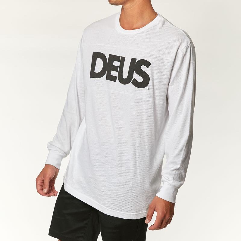 DEUS- all caps moto jersey WHITE