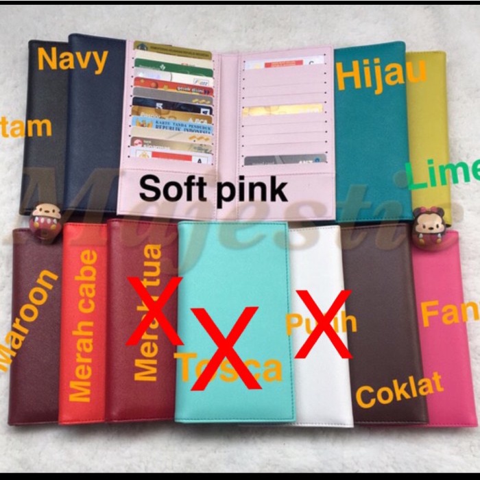 

ORGANIZER-DOCUMENT- CARD HOLDER BOOK 24 SLOT KARTU + 2 SLOT UANG DOMPET KARTU CH24 - MERAH MUDA