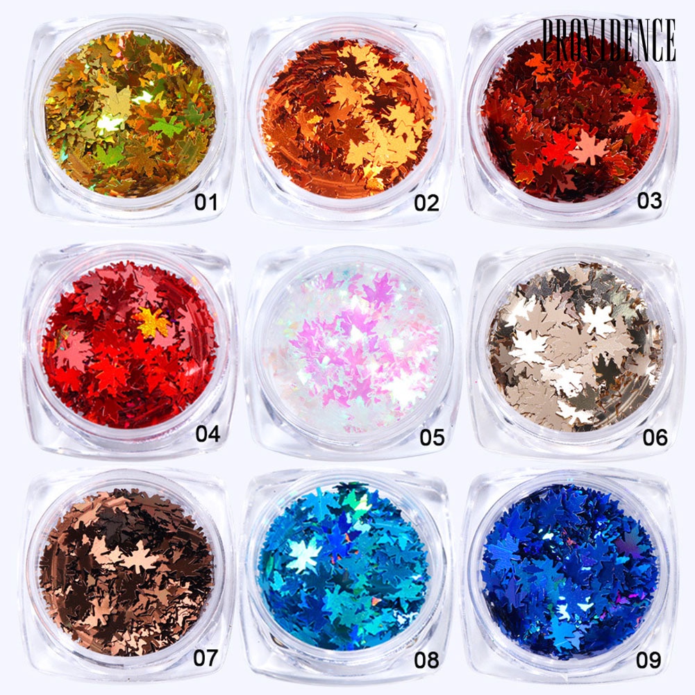 Providence Autumn Glitter Gradient Maple Leaf Nail Art Sequins Applique Christmas Decor