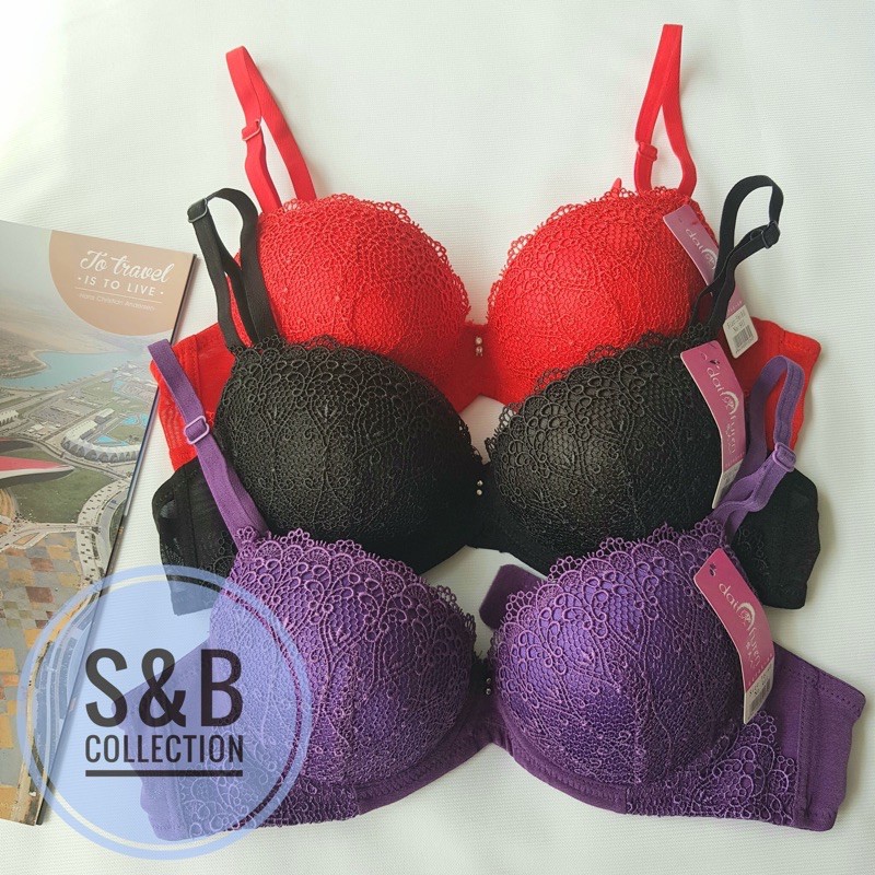 (911) PUSH UP BRA | BH WANITA PEREMPUAN REMAJA KAWAT BUSA TEBAL MODEL BRUKAT BROKAT LACE BAHAN IMPOR