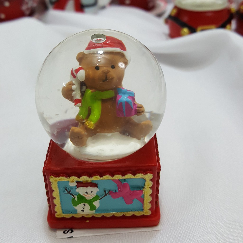pajangan beruang teddy bear winter pajangan kristal unik snowball crystalball hadiah natal anak unik