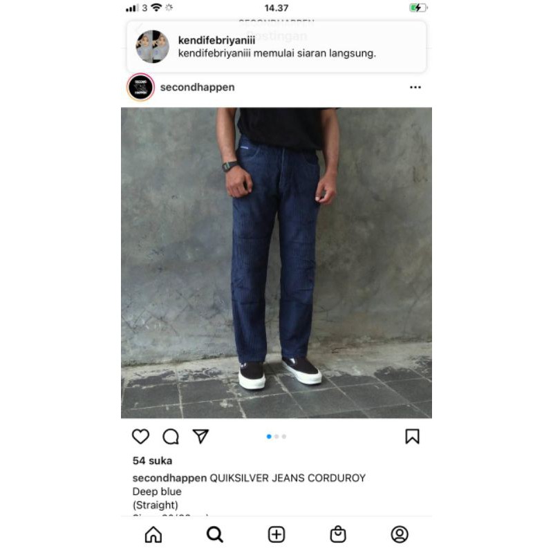 QUIKSILVER JEANS CORDUROY