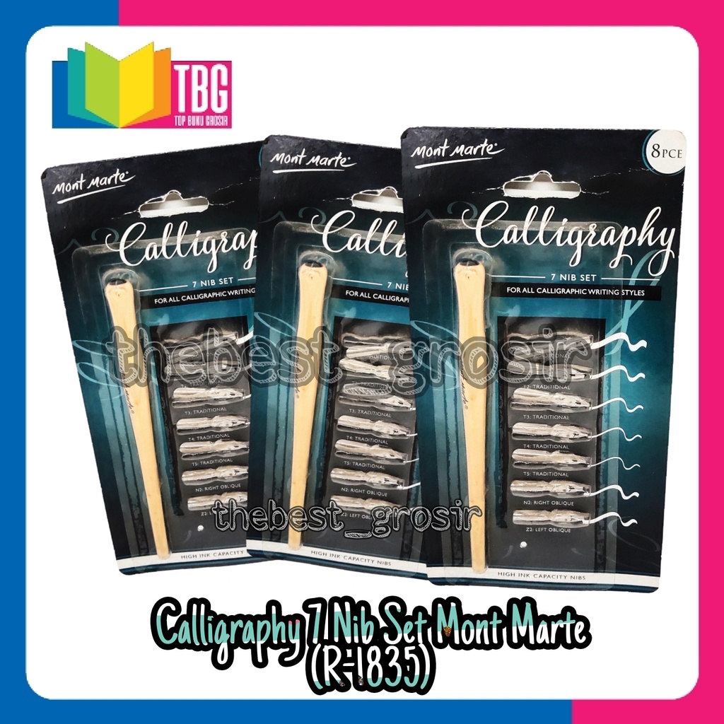 

1 SET CALLIGRAPHY 7 NIB SET MONT MARTE (R-1835) - PULPEN SENI TULISAN KALIGRAFI DIP PEN